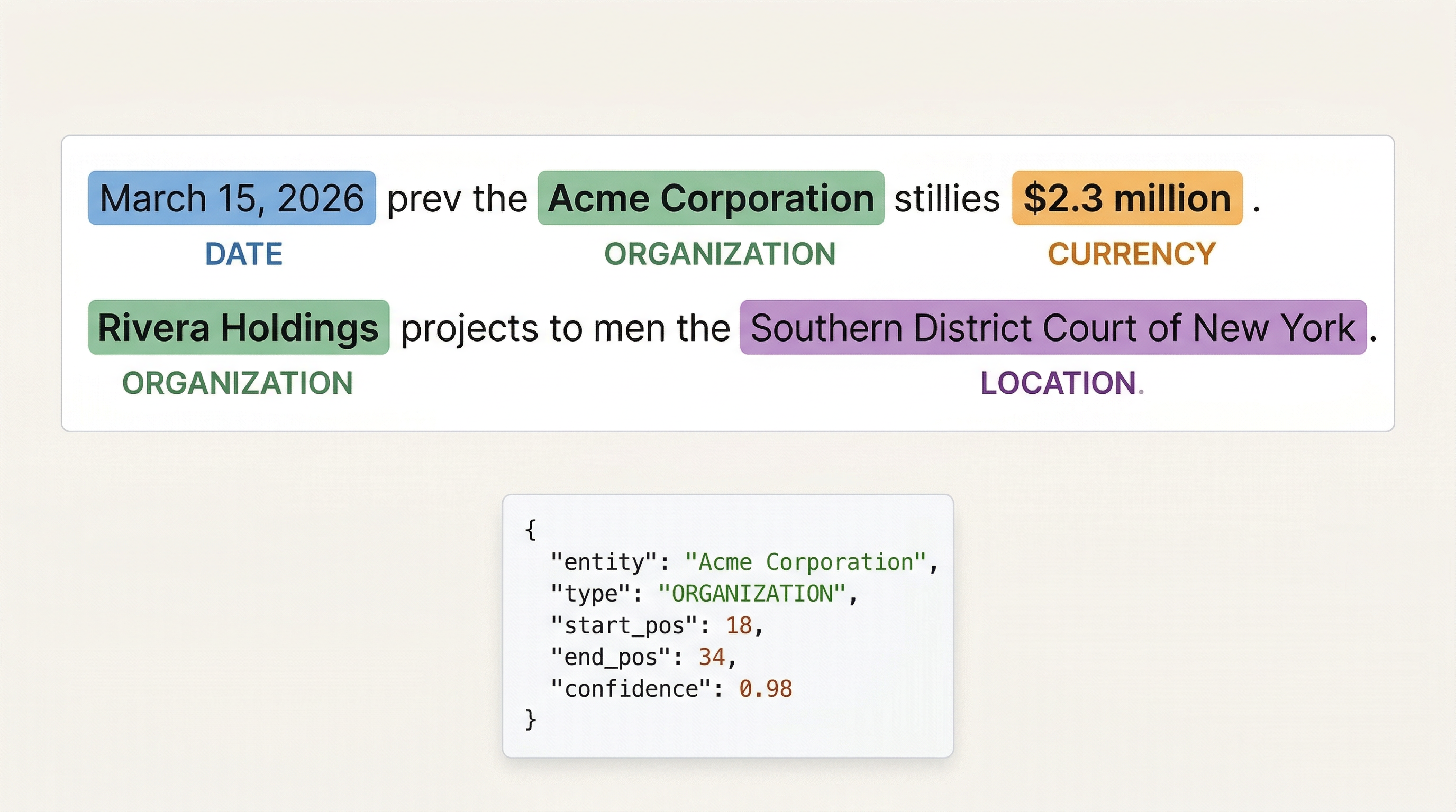 Entity Extraction Output